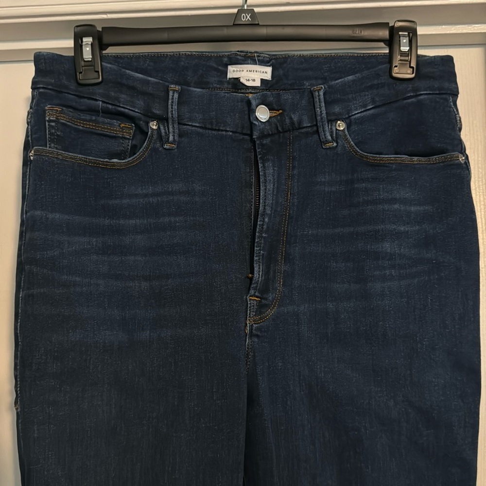 Good American Always Fits Size 14-18 Straight Leg Dark Wash Jean